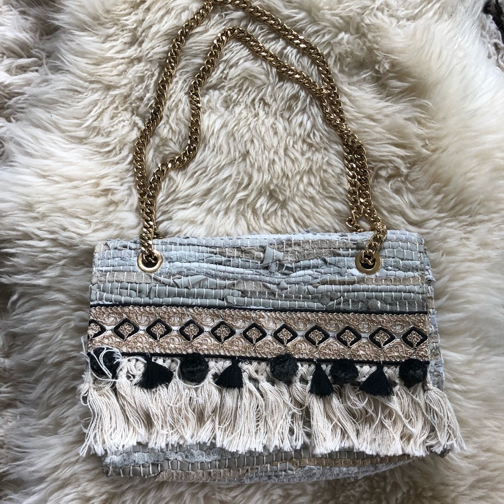 Handmade Mykonos lovick bag with gold chain